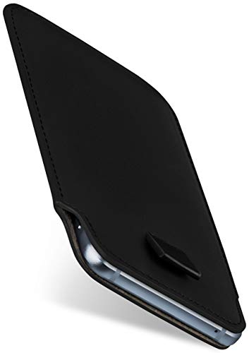 MoEx Elegante Funda para móvil Compatible con iPhone X/iPhone XS | con Tira para sacarlo, Noir