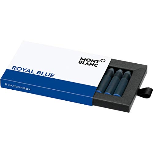 Montblanc 105193 Cartuchos de tinta de alta calidad Royal Blue – Lujosas recargas para pluma, 8 x paquete