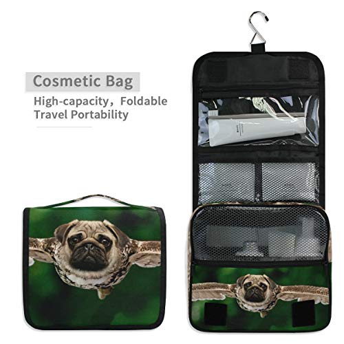 MONTOJ impresionante animal Pug perro lavado gárgaras bolsa de cosméticos viaje maquillaje organizador portátil bolsa de almacenamiento