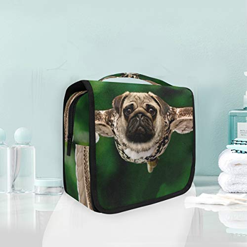 MONTOJ impresionante animal Pug perro lavado gárgaras bolsa de cosméticos viaje maquillaje organizador portátil bolsa de almacenamiento