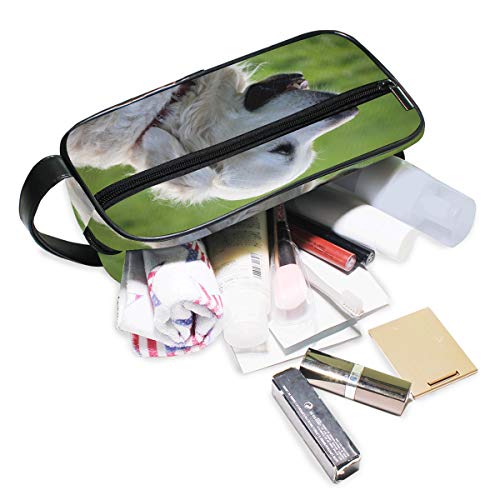 Montoj - Neceser de aseo, neceser de almacenamiento, neceser para cosméticos con diseño de perro, bolsa de maquillaje, bolsa de gárgaras para viajes y hogar