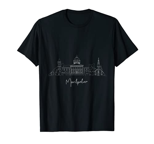 Montpelier Vermont VT Ciudad Skyline Design - W Camiseta