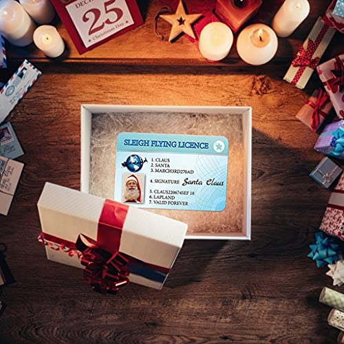 Moosunsa Tarjeta de felicitación de Navidad, carnet de guía, tarjeta de viaje en trineo, regalo, licencia de piloto de Papá Noel, licencia para decoración