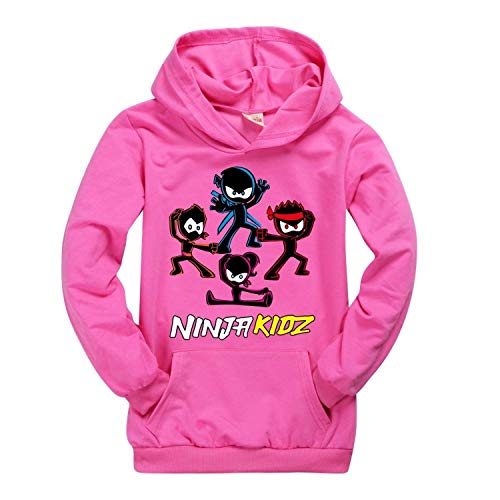 Moschin Ropa para niños y niñas adolescentes camiseta Amazon Ninja Kidz suéter con capucha para niños bebé rosa camisa trajes para niños