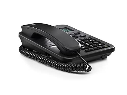 Motorola CT202C - Teléfono Fijo Analógico (Manos Libres, Capacidad de 30 Contactos), Negro