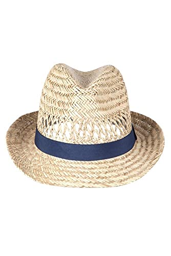 Mountain Warehouse Trilby Sombrero del Sol de la Paja del Sombrero Flexible - Sombrero Natural del Verano de la Paja del 100%, un tamaño, Sombrero del Sol de Unisex Beige Talla única