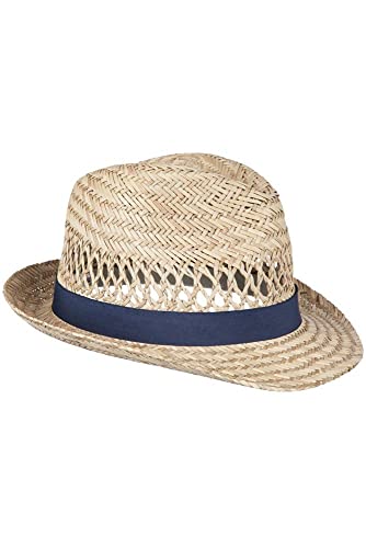 Mountain Warehouse Trilby Sombrero del Sol de la Paja del Sombrero Flexible - Sombrero Natural del Verano de la Paja del 100%, un tamaño, Sombrero del Sol de Unisex Beige Talla única