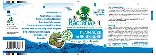 Mr. Bacteria No. 1. Limpiador Bio-enzimático para su Tanque SÉPTICO O SUMIDERO 500 g (1)