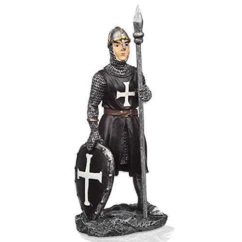mtb more energy Figura de caballero "Dark Templar" – caballero oscuro con lanza – Altura aprox. 13 cm – Fantasy medieval – Figura decorativa