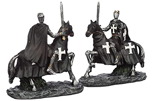 mtb more energy Figura de caballero "Riding Dark Templar" – caballero en caballo con espada – Altura aprox. 14 cm – Fantasy medieval – Figura decorativa