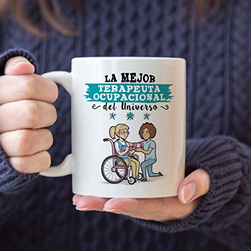 MUGFFINS Terapeuta. Ocupacional Tazas Originales de café y Desayuno para Regalar a Trabajadores Profesionales - Esta Taza Pertenece a la Mejor Terape