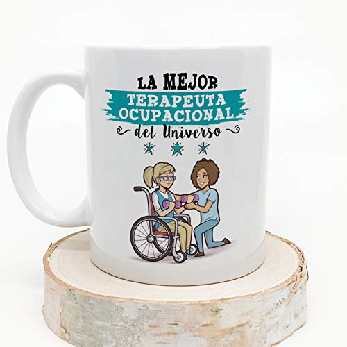 MUGFFINS Terapeuta. Ocupacional Tazas Originales de café y Desayuno para Regalar a Trabajadores Profesionales - Esta Taza Pertenece a la Mejor Terape