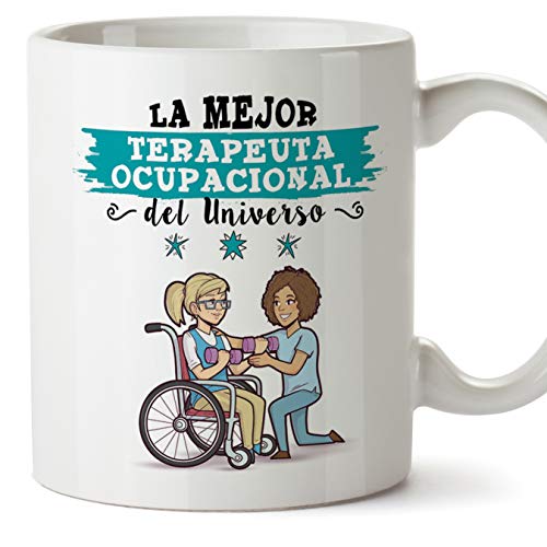 MUGFFINS Terapeuta. Ocupacional Tazas Originales de café y Desayuno para Regalar a Trabajadores Profesionales - Esta Taza Pertenece a la Mejor Terape