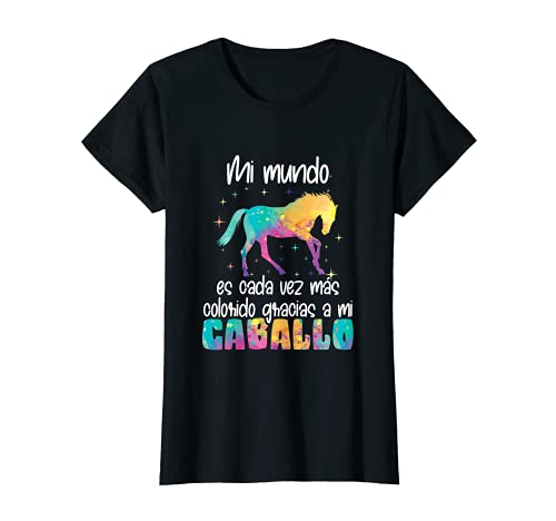 Mujer Colorido gracias a mi caballo caballos equitación poni Camiseta