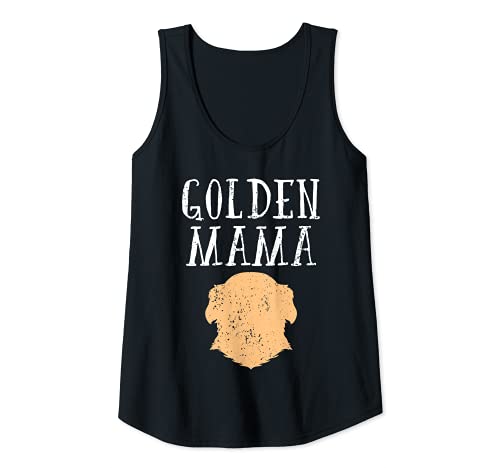 Mujer Mamá Golden Dog Lover Cachorro Golden Retriever Camiseta sin Mangas