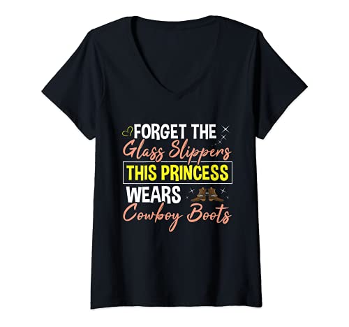 Mujer Olvídate de las zapatillas de cristal que esta princesa Camiseta Cuello V