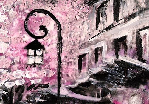murando Cuadro en Lienzo 120x80 cm - Paris 1 Parte Impresión en Material Tejido no Tejido Impresión Artística Imagen Gráfica Decoracion de Pared Torre Eiffel Paisaje Rosa d-B-0147-b-a