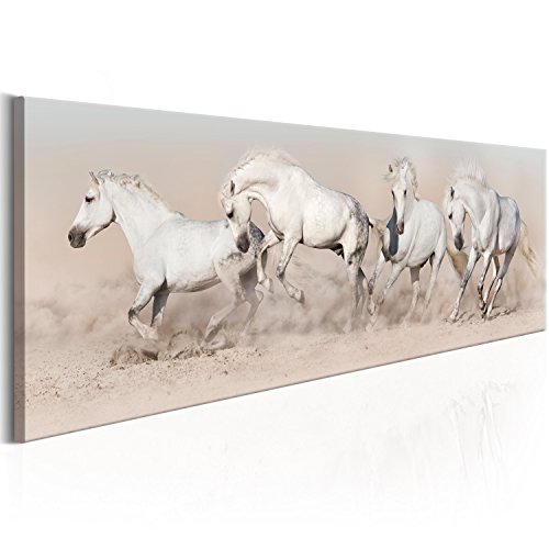 murando Cuadro en Lienzo 135x45 cm - Caballos 1 Parte Impresión en Material Tejido no Tejido Impresión Artística Imagen Gráfica Decoracion de Pared Cuadro - Naturaleza g-B-0032-b-a