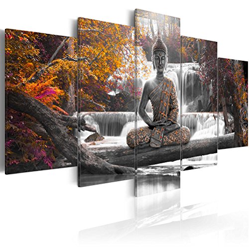 murando Cuadro en Lienzo Buda 100x50 cm Impresión de 5 Piezas Material Tejido no Tejido Impresión Artística Imagen Gráfica Decoracion de Pared Oriente Zen Cascada c-A-0021-b-p