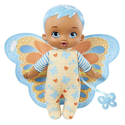 My Garden Baby Mi primer bebé mariposa azul Muñeco de juguete con manta y chupete, regalo para niñas y niños +18 meses (Mattel HBH38)