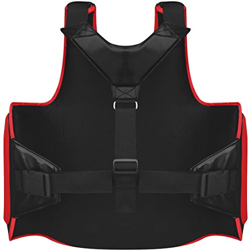 Mytra Fusion Chest & Belly Protector Body Shield Body Armor Body Pad Body Protector Chest Ribs and Belly Protector for Boxing MMA Muay Thai Fitness Gym Workout (Red Black)