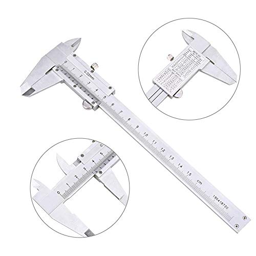 Nabance Vernier Caliper 150MM 6"Herramienta de Medición de Micrómetro de Acero Inoxidable Vernier Caliper con Regla de Acero de 15 cm y Paño de Limpieza