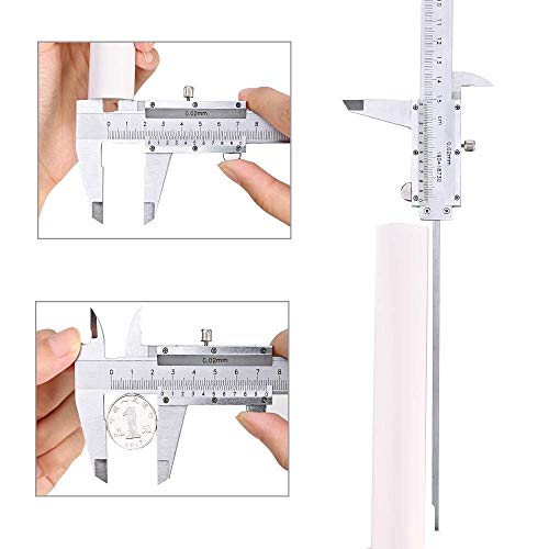 Nabance Vernier Caliper 150MM 6"Herramienta de Medición de Micrómetro de Acero Inoxidable Vernier Caliper con Regla de Acero de 15 cm y Paño de Limpieza