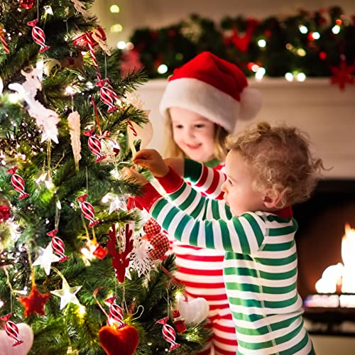 Navidad Minte de Caramelo Adornos de Colgantes: 30 Unids Navidad Candy Candy Colgante Colgante Decoraciones para Suministros de Vacaciones de Navidad