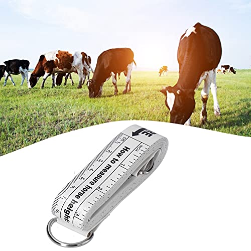 needlid Varilla de Medición de Caballos, Cinta de Caballo, Gráfico de Doble Cara, Cinta Multifuncional para Pesas de Caballos, Pequeña para Cría de Animales para Granja