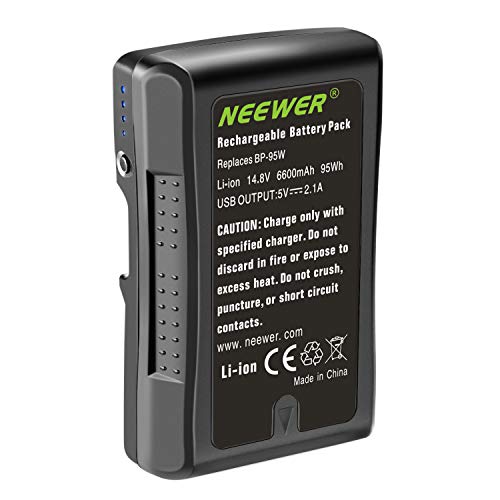 Neewer V Montura/V Bloqueo Batería Recargable de Ion Litio 95Wh 14.8V 6600mAh para Videocámara de Transmisión Compatible con Sony HDCAM XDCAM Cámara de Cine Digital y Videocámara