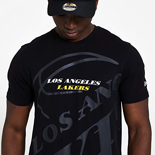 New Era Los Angeles Lakers T Shirt/tee NBA Big Logo tee Black - M