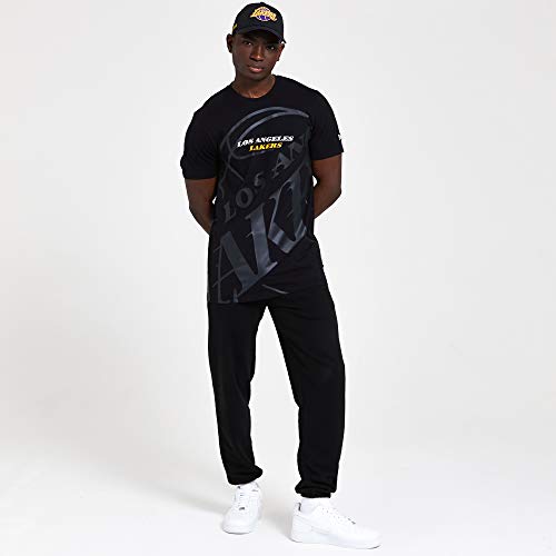New Era Los Angeles Lakers T Shirt/tee NBA Big Logo tee Black - M