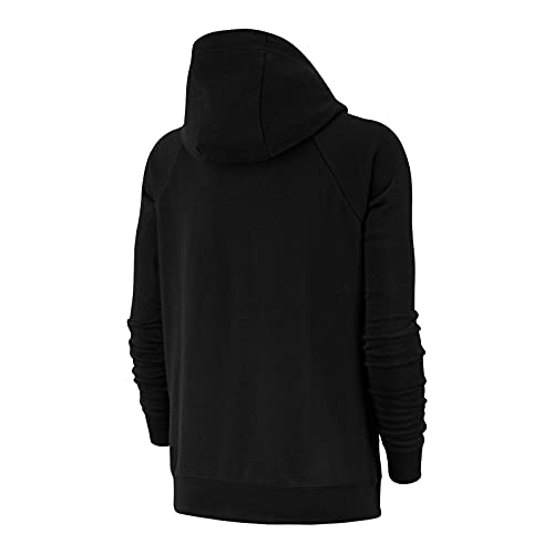 NIKE Essential Hoodie FZ FLC Sudadera con Capucha y Cremallera Completa, Mujer, Negro (Black/(White), L