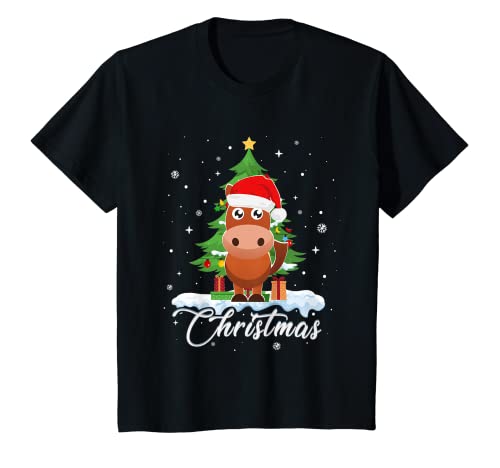 Niños Lindo caballo de dibujos animados camisas de Navidad para niños niños Navidad Camiseta