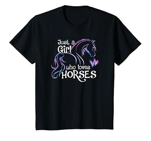 Niños SOLO UNA NIÑA QUE AMA LOS CABALLOS EQUestre Jinete Amante del Caballo Camiseta