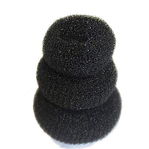 N/K 3 piezas para hacer donuts, peinado, herramienta para hacer moños con forma de anillo para hacer moños, incluye grandes y pequeños, color negro, elegante y popular.