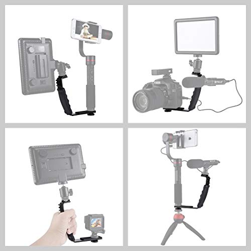 NO BRAND Selfie Tool PLT en Forma de L Titular asidero de la ménsula de Mano con montajes de Calzado de Doble Lado frío de vídeo con Flash, la cámara réflex Digital