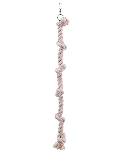 Nobby - Cuerda de Escalada de algodón con 6 Nudos para Loro, 100 cm x 25 mm de diámetro