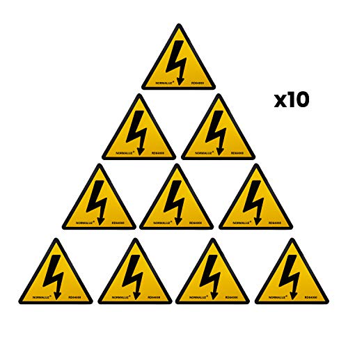 Normaluz RD64000 - Señal Adhesiva 10 Unidades Rayo Triángulo Adhesivo de Vinilo 10,5 cm
