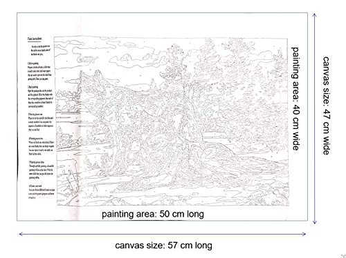 Northern Tree Pintura por números para Adultos Niños Principiantes DIY Pintura al óleo Kit con Pinceles y Pinturas para Seniors Junior 16x20 Inch 40*50 cm-- Café costero (Sin Marco)