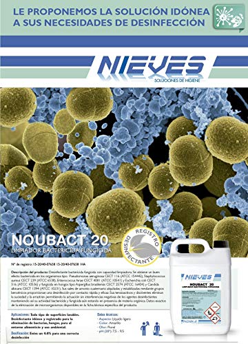 NOUBACT 20 NIEVES LIMPIADOR DESINFECTANTE. Desinfectante de Superficies. Bactericida, Fungicida, Virucida.