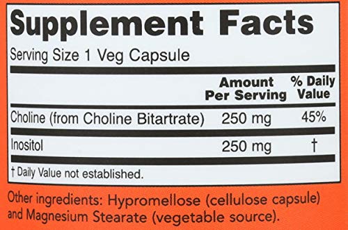 Now Foods La Colina y el Inositol 500 mg - 100 Cápsulas