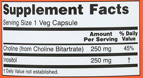 Now Foods La Colina y el Inositol 500 mg - 100 Cápsulas