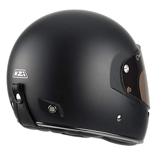 NZI Street Track 3 Negro Mate - Casco Integral Vintage Clasico (M)