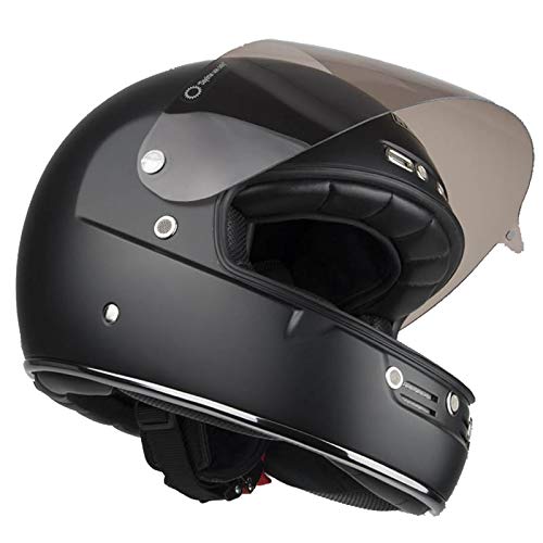 NZI Street Track 3 Negro Mate - Casco Integral Vintage Clasico (M)