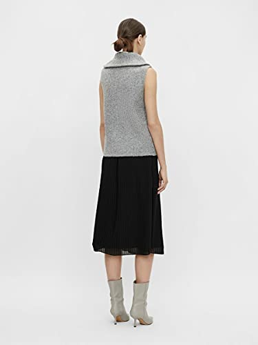 Object OBJRACHEL S/L Knit Vest Noos Chalecos suteres, Gris, XL para Mujer