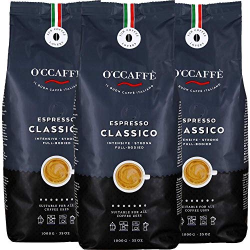 O'Ccaffè Espresso Classico Granos de Café 3 Paquetes 3000 g