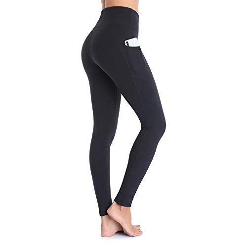 Occffy Cintura Alta Pantalón Deportivo de Mujer Leggings Mallas para Running Training Fitness Estiramiento Yoga y Pilates DS166 (Negro, XL)