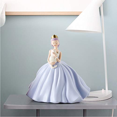 OMYLFQ Figurita Ornamentos de Resina Princesa de Cuento de Hadas, muñeca de Moda de la Serie de Estilo Princesa, Adecuado para Colocar en Escritorio y dormitorios Estatua (Color : B)
