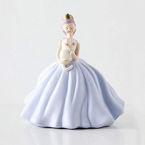 OMYLFQ Figurita Ornamentos de Resina Princesa de Cuento de Hadas, muñeca de Moda de la Serie de Estilo Princesa, Adecuado para Colocar en Escritorio y dormitorios Estatua (Color : B)